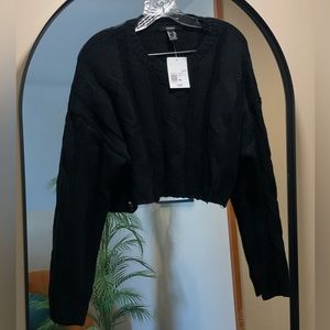 Forever 21 Sweater Top/LSLV Black